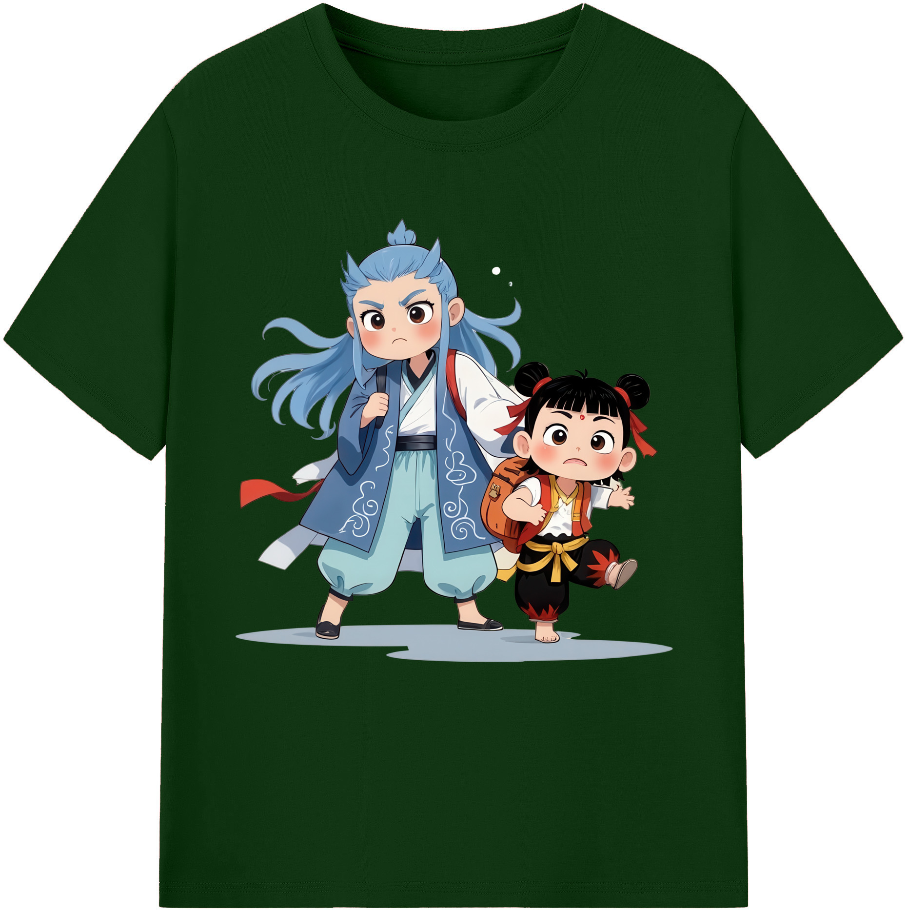 （画像用） Ne Zha 2 ナタ 魔童の大暴れ 綿100％半袖Tシャツ（フロントプリント）